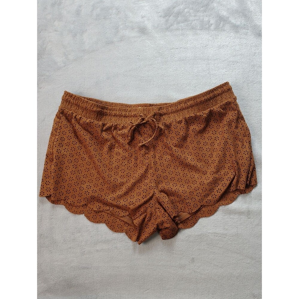 Mudd Brown Faux Suede Eyelet Shorts Size Large